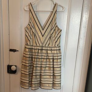 Striped Gold and Black Dress with pockets!